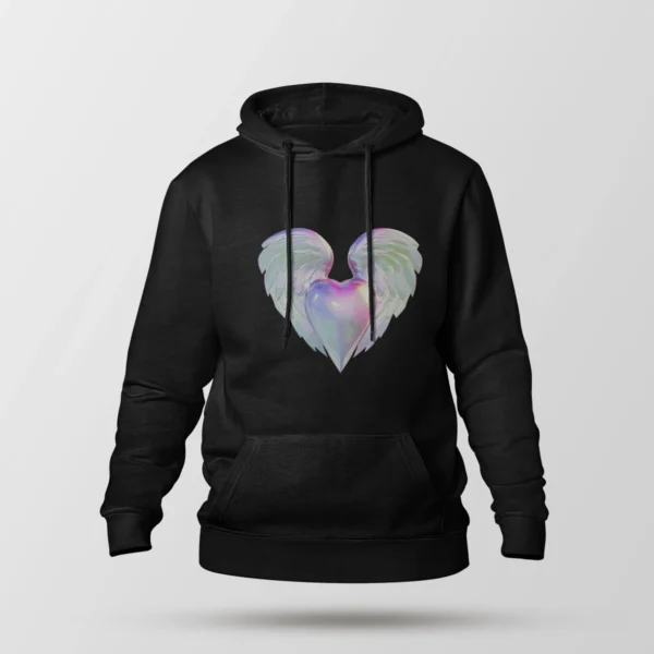 هودی طرح قلب بالدار فلزی (Metallic Winged Heart)