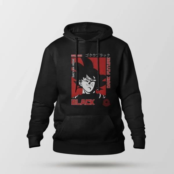 هودی انیمه دراگون بال طرح گوکو بلک ساتان رز (Goku Black)
