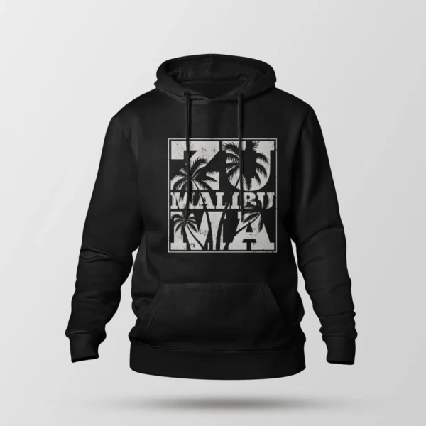 هودی تابستانی طرح Malibu تایپوگرافی