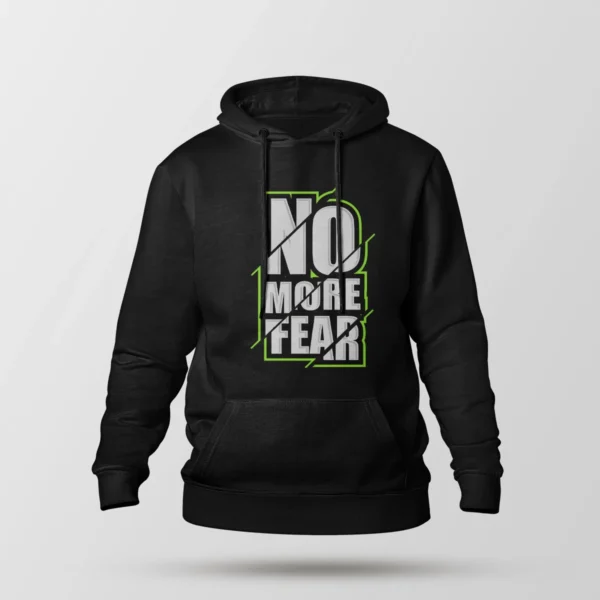 هودی تایپوگرافی طرح نوشته انگلیسی دیگر ترسی نیست (No More Fear) نئونی
