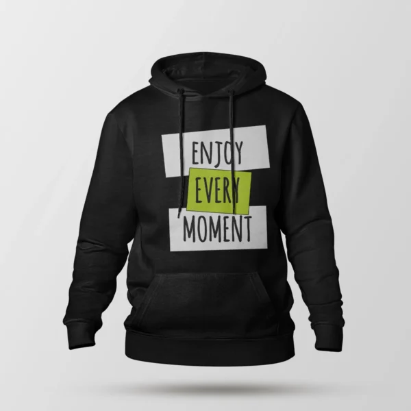 هودی انگیزشی طرح تکست آبی و سفید (Enjoy Life)