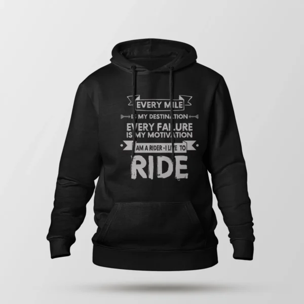 هودی موتورسواری طرح Every Mile Is My Destination