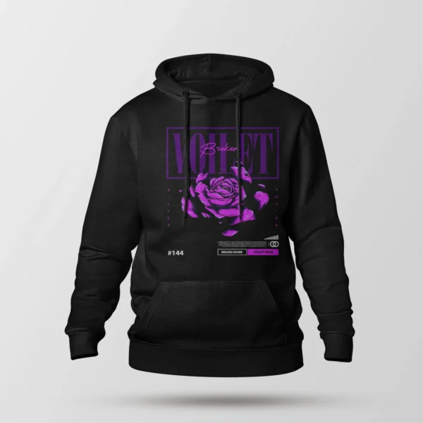 هودی رز بنفش طرح Broken Violet