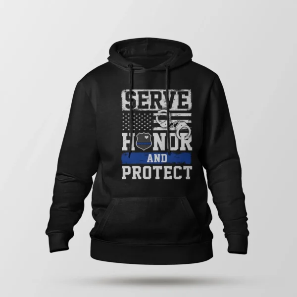 هودی پلیس طرح Serve Honor And Protect