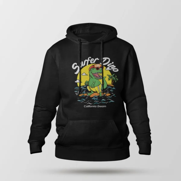 هودی کارتونی دایناسور طرح Surfer Dino California Dream