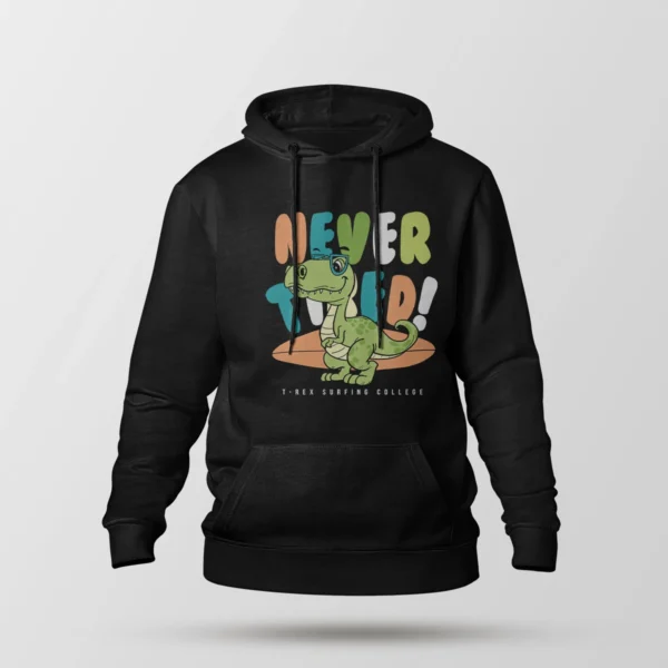 هودی دایناسور موج‌سوار طرح Never Stop