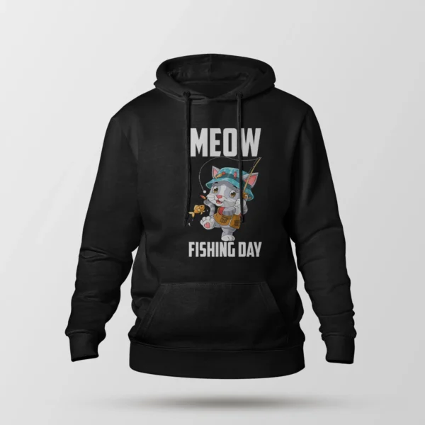 هودی گربه ماهیگیری طرح Meow Fishing Day