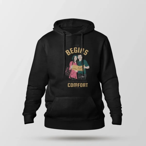 هودی طبیعت‌گردی طرح Life Begins At Comfort