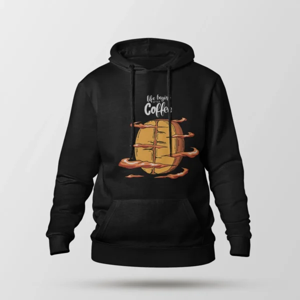هودی قهوه طرح Life Begins After Coffee