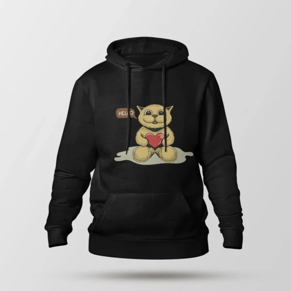 هودی فانتزی طرح خرس تدی با قلب (Cute Bear Hello)