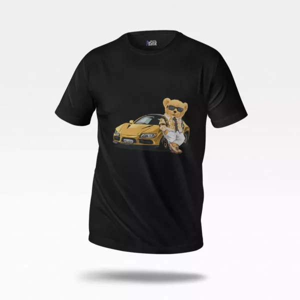 تیشرت خرس و ماشین اسپرت طرح Rich Style
