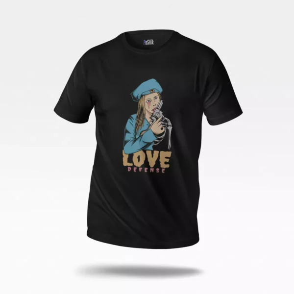 تیشرت عاشقانه طرح Love Defense
