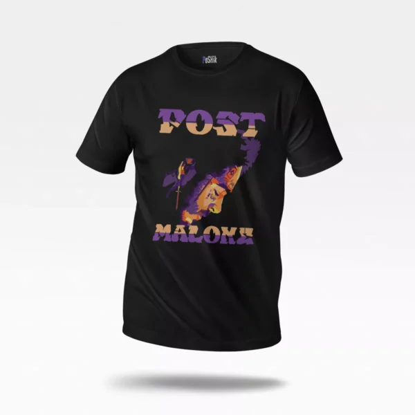 تیشرت پست مالون طرح پرتره بنفش (Post Malone)