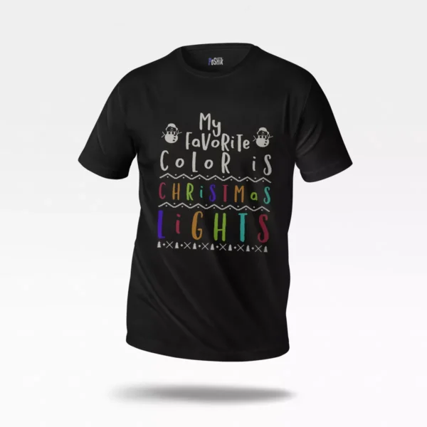 تیشرت کریسمس طرح Favorite Color Christmas Lights