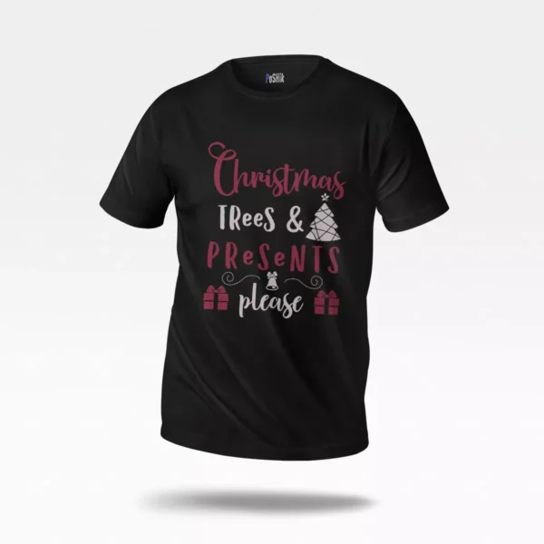 تیشرت کریسمس طرح Trees And Presents Please