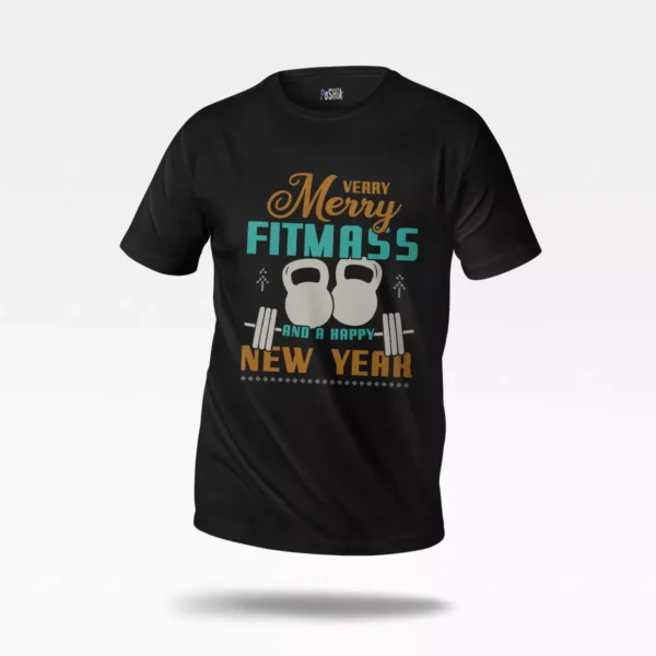 تیشرت فیتنس کریسمسی طرح Merry Fitmas