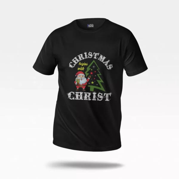 تیشرت کریسمس طرح Christmas Begins With Christ