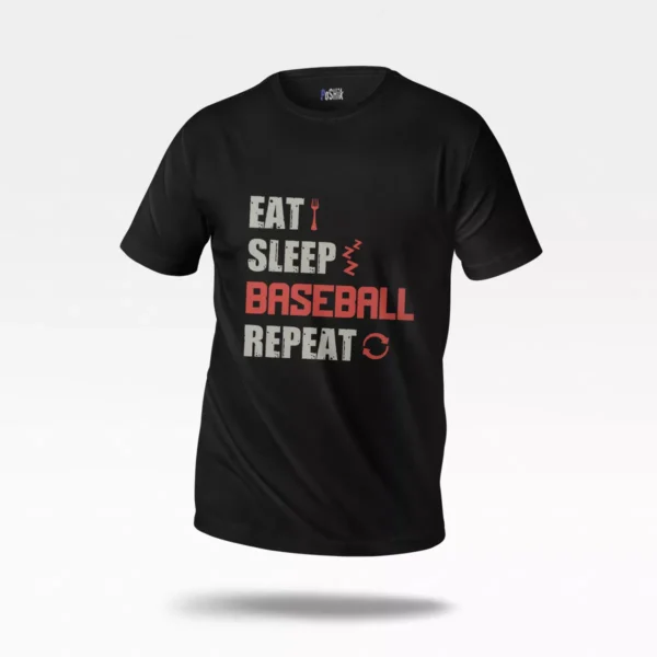 تیشرت بیسبال طرح Eat Sleep Baseball Repeat