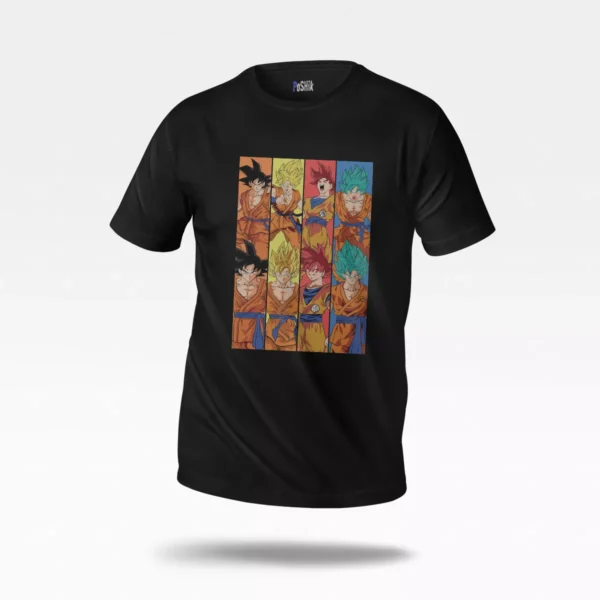 تیشرت انیمه دراگون بال طرح سیر تحول گوکو و وجیتا (Goku and Vegeta)