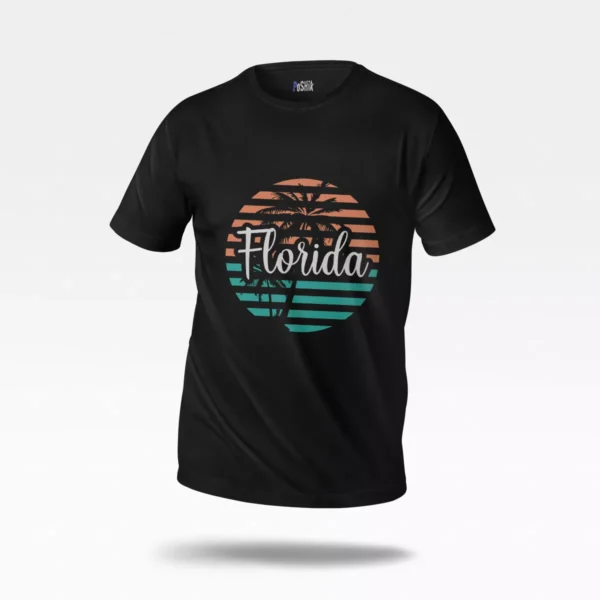 تیشرت فلوریدا طرح نخل و غروب رترو (Florida)