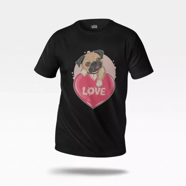 تیشرت سگ پاگ طرح قلب Love