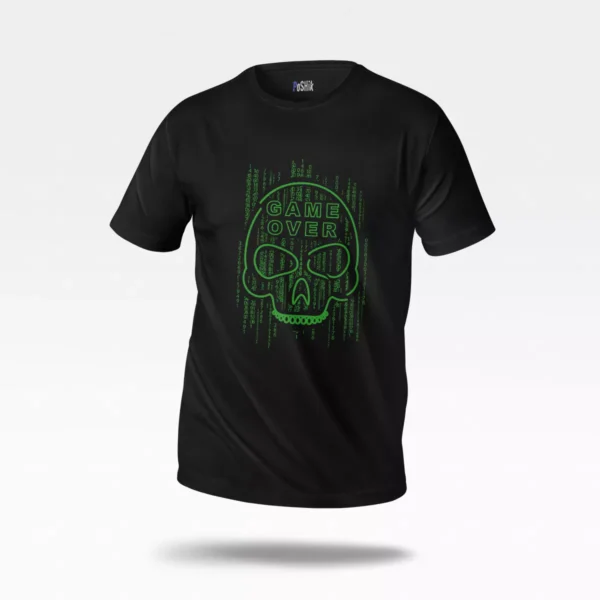 تیشرت گیمینگ طرح Game Over Skull