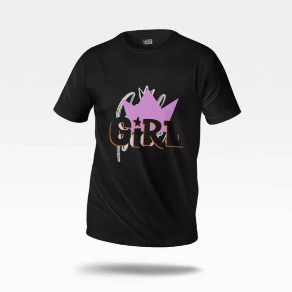 تیشرت طرح Girl با تاج
