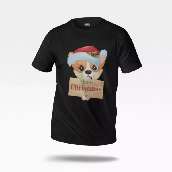 تیشرت سگ کورگی طرح Merry Christmas