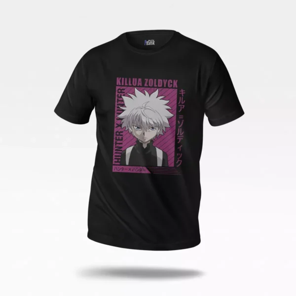 تیشرت انیمه هانتر ایکس هانتر طرح کیلوا صورتی (Killua)