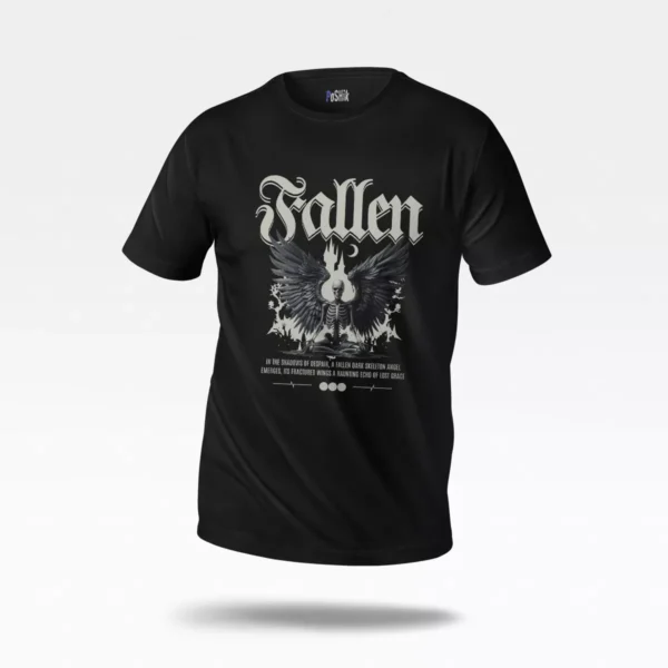 تیشرت فرشته سقوط‌کرده طرح اسکلت (Fallen Angel)