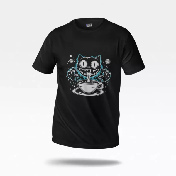 تیشرت گربه فضایی و قهوه (Space Cat)
