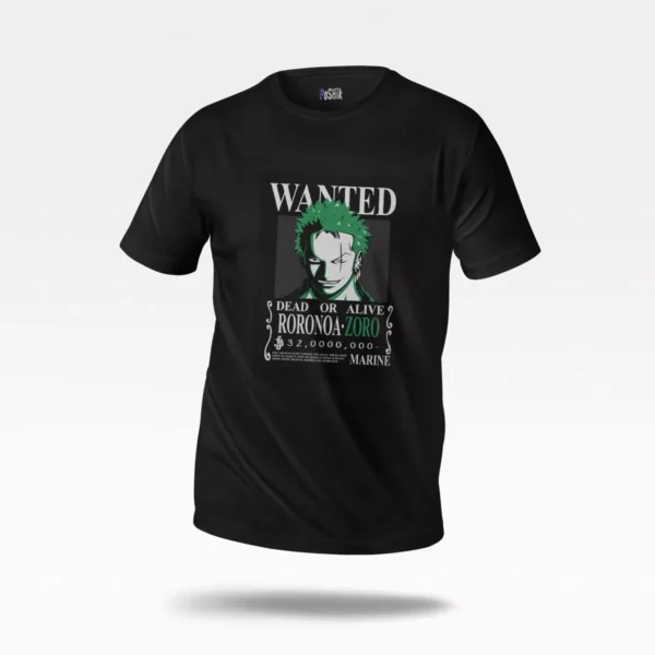 تیشرت انیمه وان پیس طرح زورو وانتیـد (Zoro Wanted)