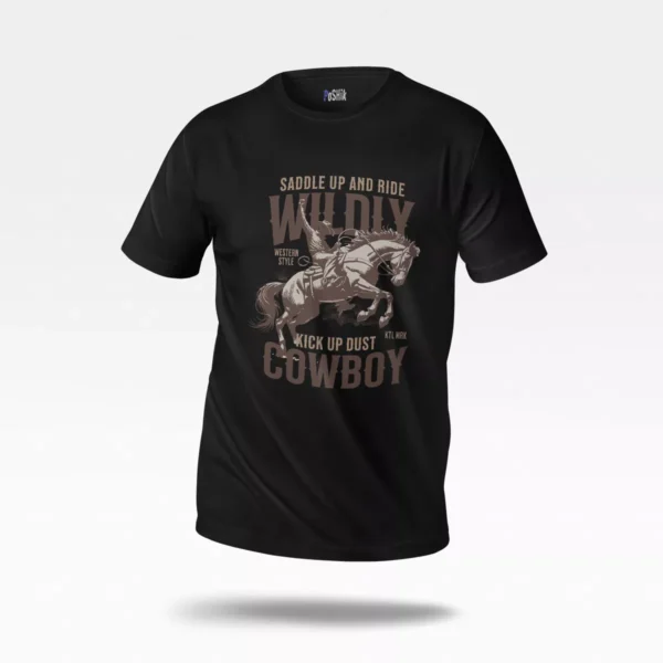 تیشرت وسترن طرح Wildly Cowboy (اسب)