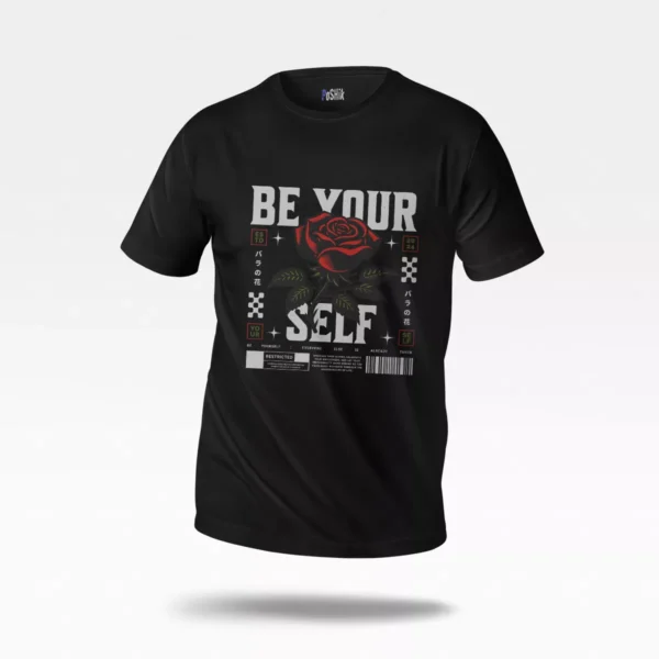 تیشرت گل رز طرح Be Your Self