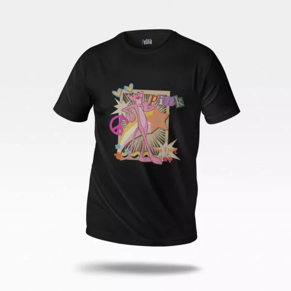 تیشرت پلنگ صورتی طرح رترو (Pink Panther)