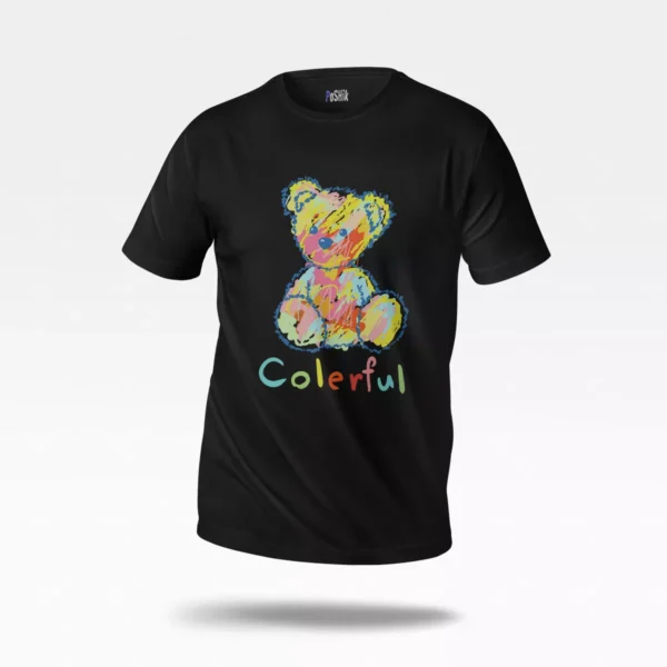 تیشرت طرح خرس عروسکی رنگارنگ Colorful