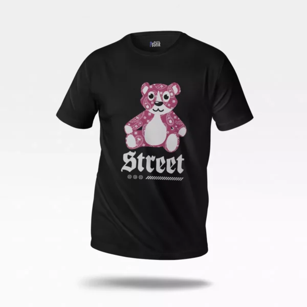 تیشرت خرس تدی صورتی طرح Street