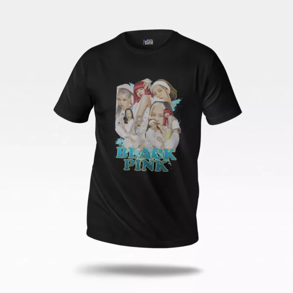 تیشرت بلک پینک طرح کلاژ سفید (BLACKPINK)