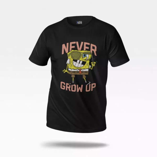 تیشرت باب اسفنجی طرح Never Grow Up