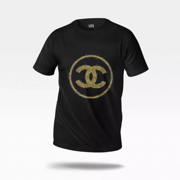 تیشرت شنل طرح لوگو طلایی (Chanel)