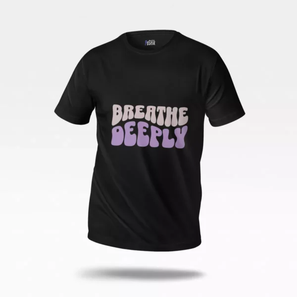 تیشرت تایپوگرافی Breathe Deeply صورتی