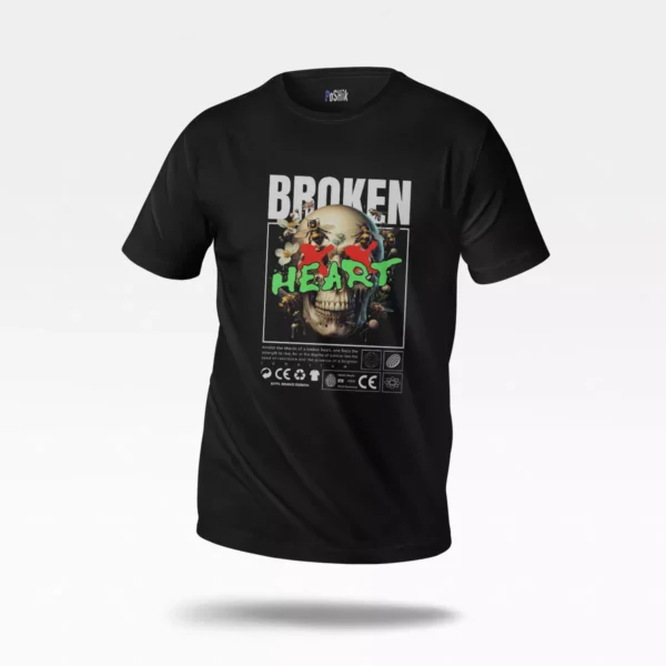 تیشرت جمجمه طرح Broken Heart