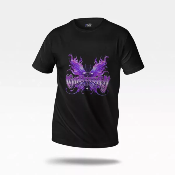 تیشرت پروانه بنفش طرح Streetwear