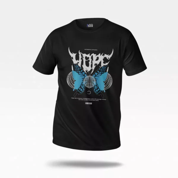 تیشرت پروانه آبی طرح Hype