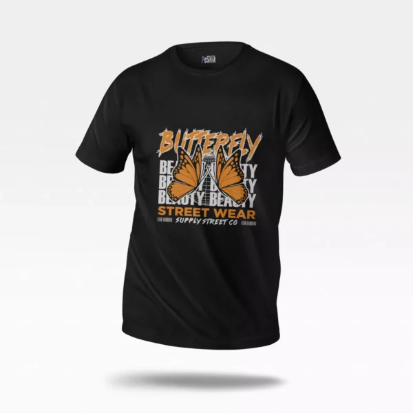 تیشرت پروانه طرح Butterfly Street Wear