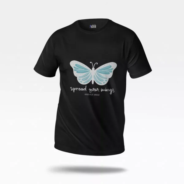 تیشرت پروانه آبی طرح Spread Your Wings
