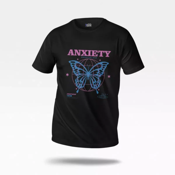 تیشرت پروانه طرح Anxiety Shackled