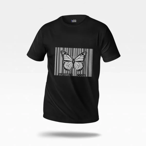 تیشرت پروانه طرح بارکد Butterfly Code