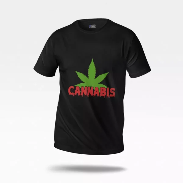 تیشرت نوشته Cannabis با برگ سبز