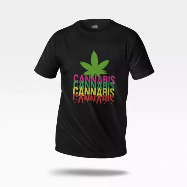 تیشرت تایپوگرافی رنگی Cannabis